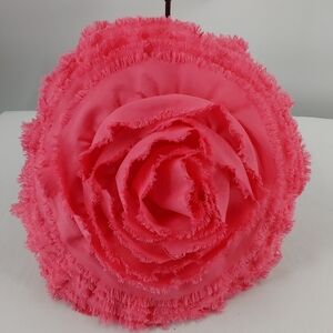Cynthia Rowley round pink  pillow 14” ruffle